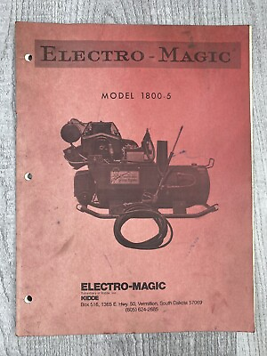 #ad #ad Kidde Electro Magic ￼ Model 1800–5 Pressure Washer Owners Manual￼ $12.28