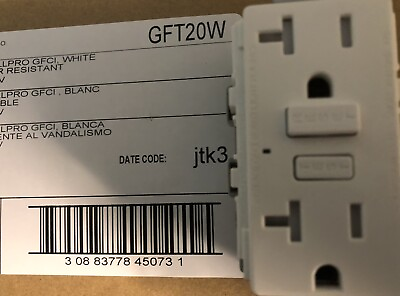 40 Hubbell GFT20W Self Test GFCI Tamper Resistant 20A 125V Receptacle White #ad $220.00