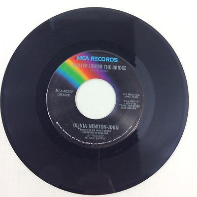 #ad #ad Olivia Newton John Water Under The Bridge 45 rpm Vinyl Record VG VG $5.61