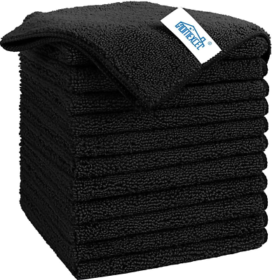 Microfiber Cleaning Cloth Black 12 Pack Premium Microfiber Towels for Cars Lin #ad $17.90