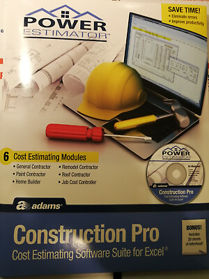 GENUINE Adams Construction Pro Power Estimator Forms amp; Software Suite for Excel #ad $16.00