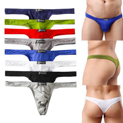 #ad 4 8PCS Mens T Back Underwear Sexy Thong Mini Bikini Briefs Tangas G String $16.69