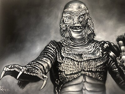 The creature from the black lagoon classic monsters horror goth Velvet Painting #ad #ad $195.00