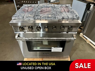 #ad 36 in. Gas Range 6 Burners Stainless Steel OPEN BOX COSMETIC IMPERFECTIONS $1275.74