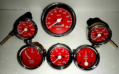 #ad Smiths Kit 52mm TempOil Temp Oil psiFuelamp speedometer 85 MM red $40.50