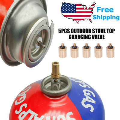 5PCS Gas Refill Adapter Stove Cylinder Butane Canister Tank Outdoor Camping BBQ $8.16