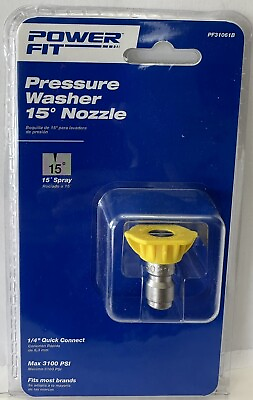 #ad PowerFit Pressure Washer 15 Degree Nozzle 15 Degree PF31061B for Gas Washers $9.95