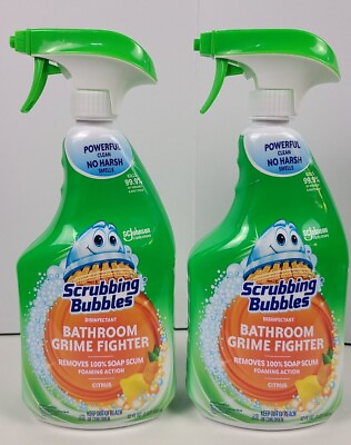 #ad 2 Scrubbing Bubbles Bathroom Disinfectant Grime Fighter Citrus 32oz Bottles $23.89
