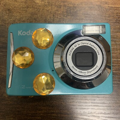#ad Kodak EasyShare C140 8.2MP 3x Optical 5x Digital Teal Green Parts or Repair Read $14.99