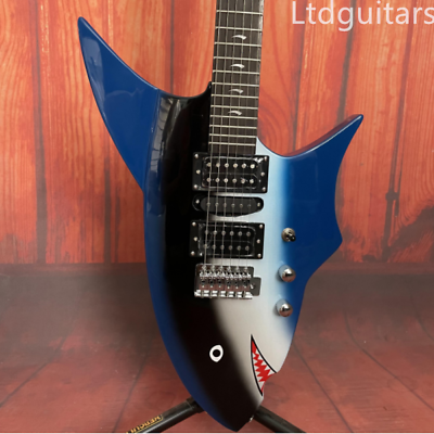 #ad Tremolo Bridge Blue Shark Electric Guitar Rosewood fretboard Solid HSH Pickup $276.00