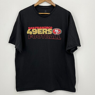 #ad NFL Team Apparel T Shirt Men#x27;s 2XL Black San Francisco 49ers Football Logo $14.95
