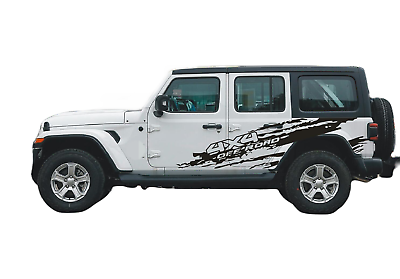 #ad Graphic Mud Splash Car Sticker For Jeep Wrangler 4 Door 4X4 Off Road Side Decals $69.99