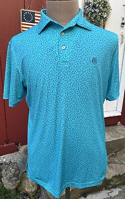 #ad Peter Millar Crown Sport Summer Comfort Hammerhead Shark Golf Polo Shirt Mens M $39.99