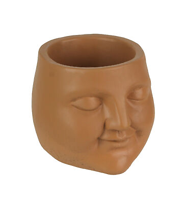 #ad Adorable Sleepy Face Concrete Head Mini Planter 4.5 Inches High $23.55