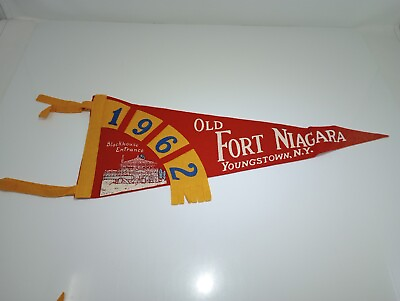 #ad #ad 1962 Old Fort Niagara Youngstown NY Pennant Blockhouse Vintage 17quot; Felt Flag $6.95