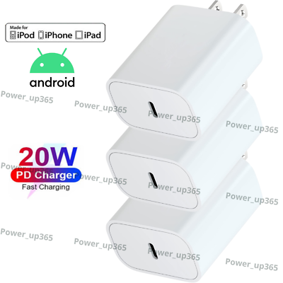 Lot 20W USB Type C Power Adapter Fast Charger Cube Block For iPhone iPad Android $381.59