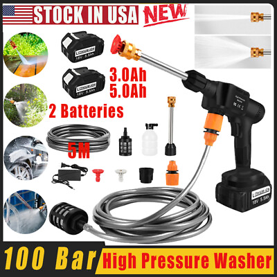 Portable Cordless Electric High Pressure Water Spray Gun Car Washer Cleaner Tool #ad $33.59