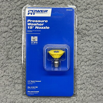 #ad NIP PowerFit Pressure Washer 15 Degree Nozzle 15 Degree PF31061B for Gas Washers $7.90