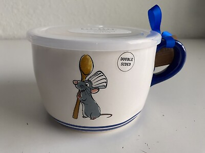 #ad #ad Rae Dunn Ratatouille Remy Ceramic Soup Bowl Pressure Lid ANYONE CAN COOK Mug NEW $25.00