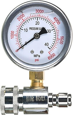 #ad Pressure Washer Gauge with 3 8 Inch Quick Connect Socket and Plug 6000 PSI New $29.99