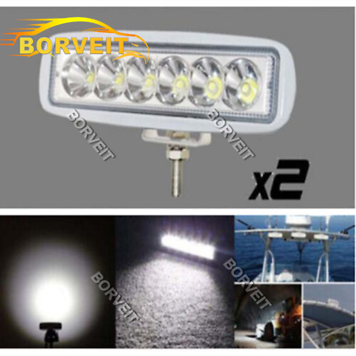 #ad 2PCS 12V Marine LED Flood Light Spreader For Boat Deck 12V 18W White Waterproof $26.69