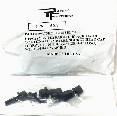 #ad #ad New 1 4quot; 20 x 3 4quot; Socket Head Screw 1 4quot; SAE Washer Black Oxide Alloy Steel $15.75