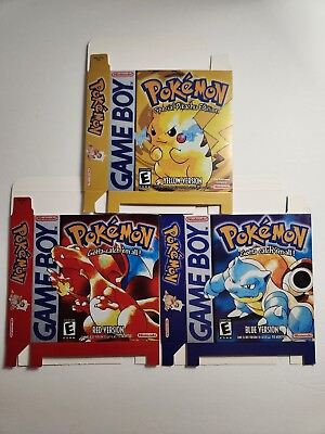 #ad Pokemon Yellow Red Blue REPLACEMENT Box amp; Insert $15.95