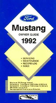 #ad 1992 Ford Mustang Owners Manual User Guide Reference Operator Book Fuses Fluids $32.99