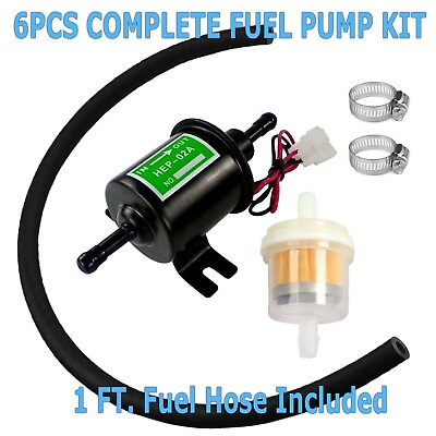 #ad Inline Fuel Pump 12v Electric Transfer Low Pressure Gas Diesel Fuel Pump HEP 02A $9.95