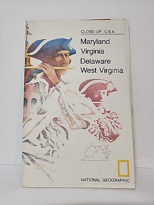 #ad National Geographic Map: Oct 1976 Close Up USA: Mid Atlantic MD VA DE amp; WV $3.99