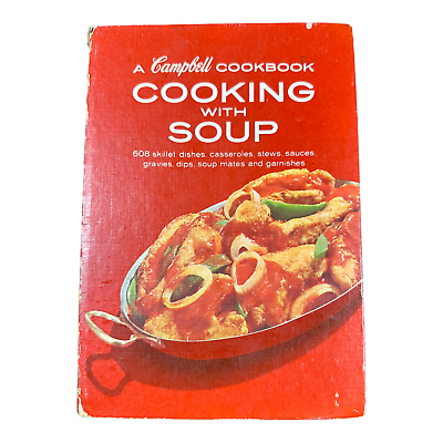 #ad A Campbell Cookbook Cooking With Soup 6491 Vintage 1960’sHC Spiral $9.96