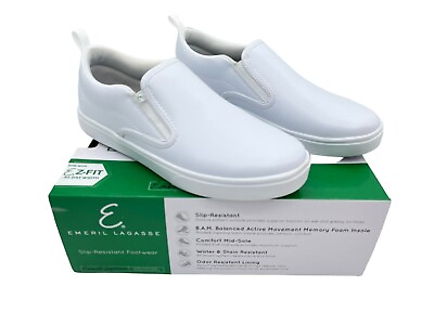 #ad Emeril Lagasse Royal Ez Fit White Leather Slip on Sneakers Women#x27;s US Size 9.0 M $39.95