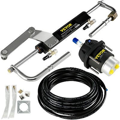 Hydraulic Outboard Steering System Kit 90HP Marine Cylinder Helm Tubing Boat #ad #ad $261.99