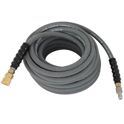 #ad 3 8quot; 100ft Pressure Washer Hose 4000PSI Non Marking Gray With Couplers $86.89
