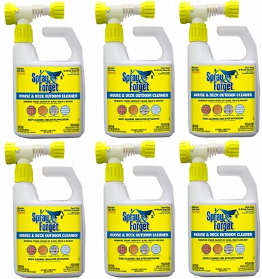 #ad 6 32 oz Spray amp; Forget House amp; Deck Outdoor Algae Mold Mildew Stain Cleaner $187.83