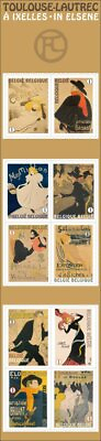 Belgium #YTC4126 MNH Booklet 2011 Toulouse Lautrec Posters Mi4191 Mi4200 2525a $17.99