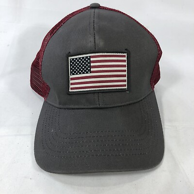 #ad #ad Rural King American Flag Grey Red Mesh SnapBack Hat Cap One Size Fits Most OSFM $7.68