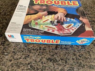 #ad Vintage 1986 Trouble Pop O Matic Board Game Milton Bradley Works Complete $14.00
