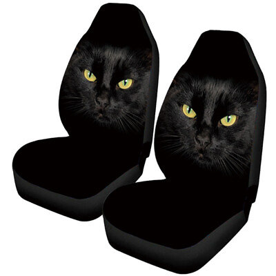 #ad Full Surround Car Seat Covers Black Cat Protector Fit for SUV Auto Front Seats $29.60