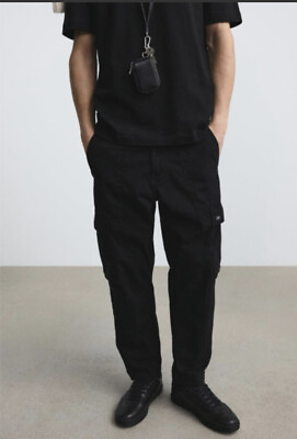 #ad #ad Zara Mens M 33 30 Convertible Cargo Hiking Pants to Shorts Nylon All Black $34.95