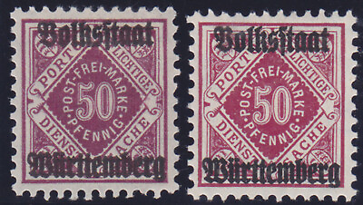 #ad #ad Württemberg 143 A B 50 Pfg Significant Digit IN Diamond Pressure On Volkstaat $7.45