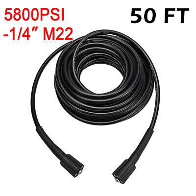 #ad 15M 5800PSI Replacement High Pressure Power Washer Hose 1 4quot; Quick Connect M22 $15.03