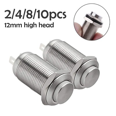Latching Push Button Switch 1NO ON OFF Stainless Steel 12mm 1 2 Mounting Hole*2 $7.06