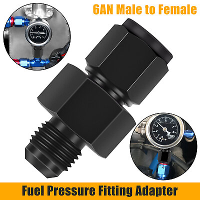 #ad Aluminum Fuel Pressure Fitting Adapter 6AN Male to Female 1 8quot; NPT Gauge Port $9.98