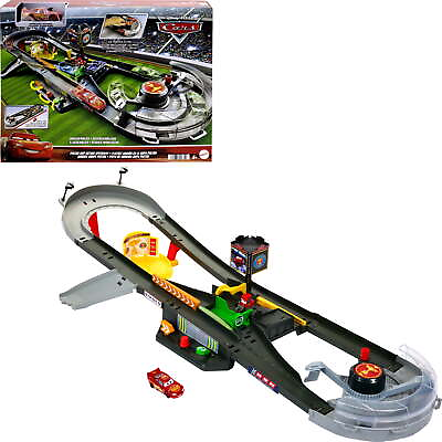 #ad Disney and Pixar Cars Piston Cup Action Speedway Playset1:55 Track With Toy Car $33.99