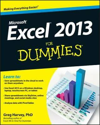Excel 2013 For Dummies Paperback By Harvey Greg GOOD $3.94
