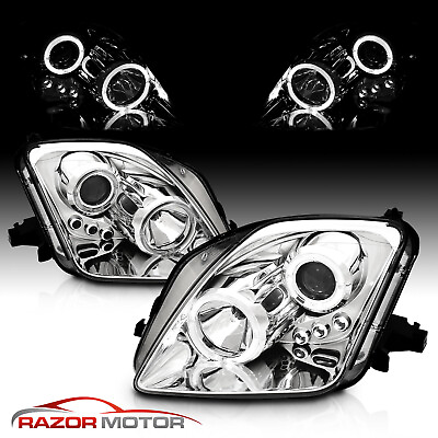 #ad Dual Halo For 1997 2001 Honda Prelude LED Ring Projector Headlights $165.83