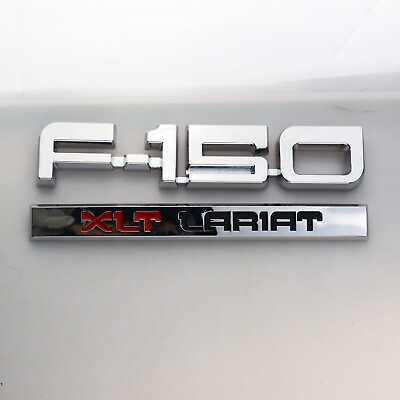 #ad #ad 1Pc Fits1 987 91 F 1 5 0 XLT Lariat Emblems Side Badges Nameplate Chrome $26.99
