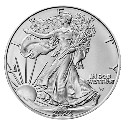 #ad 2024 1 oz American Silver Eagle Coin $1 BU $37.06