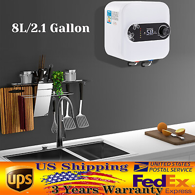 #ad 8L 2.1 Gallon Electric Tank Water Heater Kitchen Shower Heating Water Warmer New $72.20